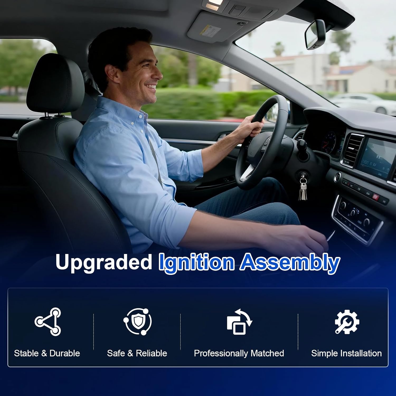 Ignition Lock Switch for 2017-2020 Hyundai Elantra, OE Replaces 81905F2230 81905 F2230 Ignition Lock Cylinder Housing Assembly with 2 Keys