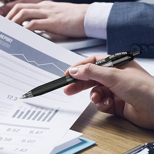 Miniatura 6 de EYEYE G-103 - Bolígrafos de gel retráctiles de 0.020 in, paquete de 25 bolígrafos de tinta de gel de punta extra fina, secado rápido, bolígrafo
