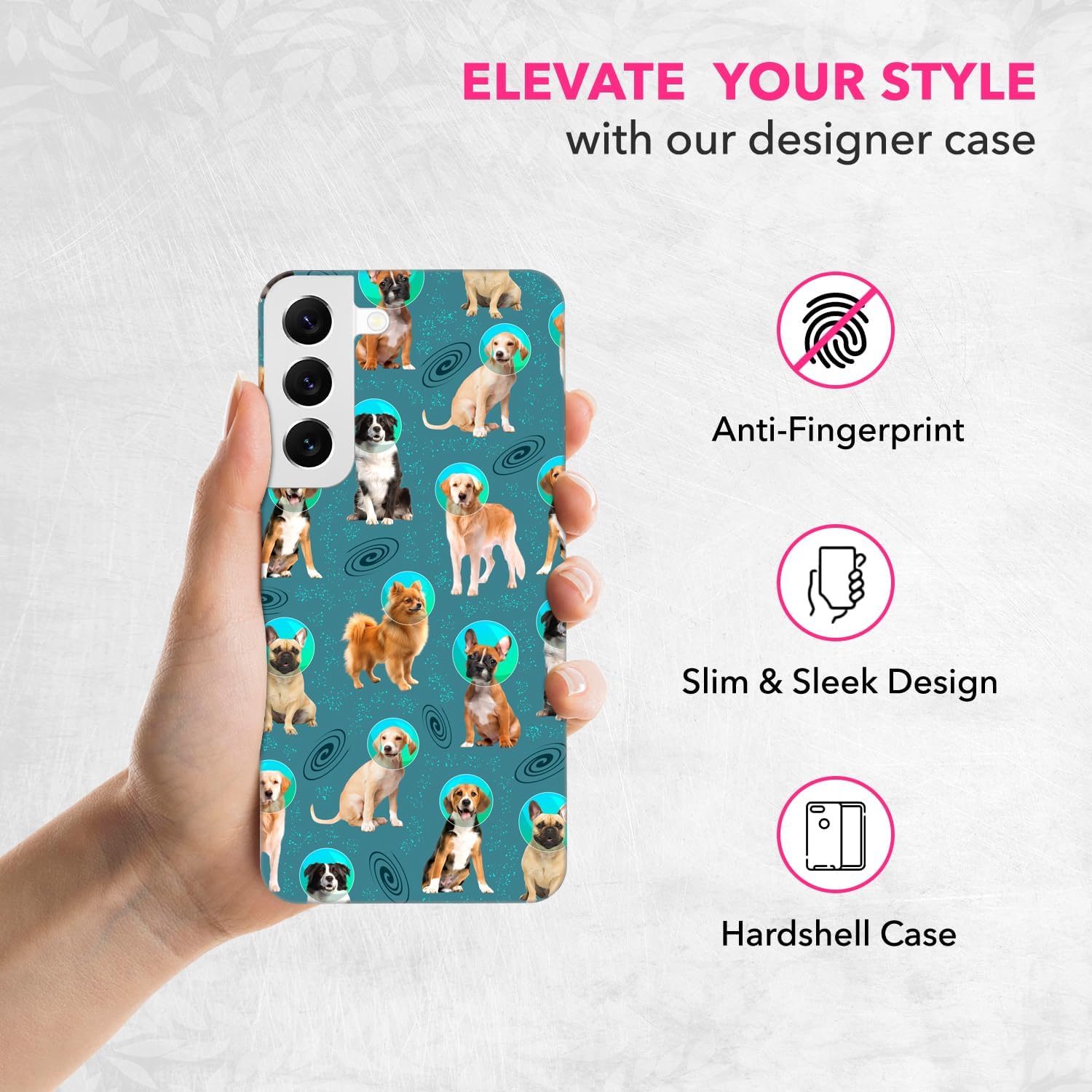 Back Case for Samsung Galaxy S22 5G, Samsung S22 Case with Stylish Space Dog Pattern Design Printed Cute, Sleek Durable Hardshell Protective Case/Cover for Samsung S22 5G White - Image 2
