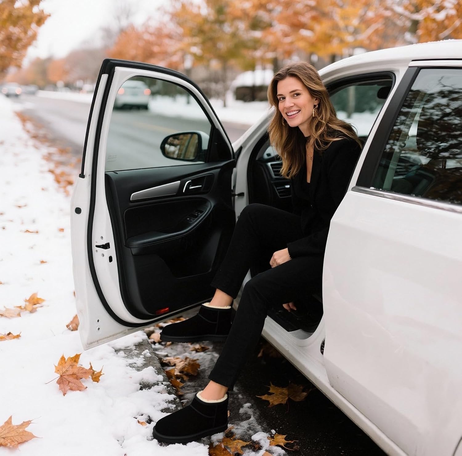 Mel&Syd 100% Australian Sheepskin Mini Boots with Arch Support Options - Warm Down to -40°F (-40°C) Thermal Ankle Booties - Waterproof Suede & Breathable Winter Shoes for Urban Commute & Office Wear - Image 2