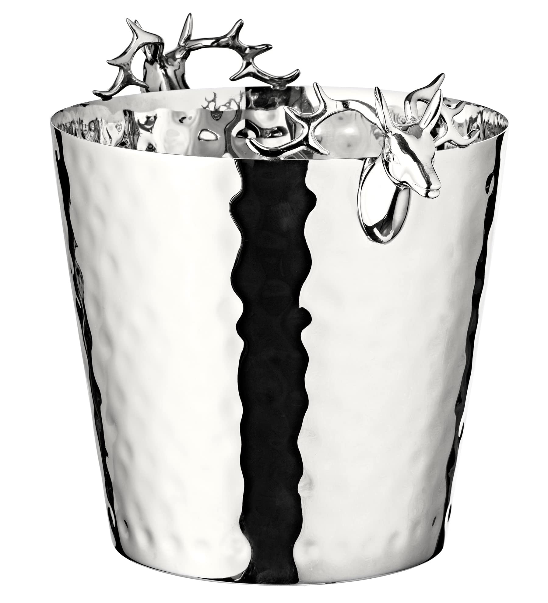 EDZARD Champanera Enit (H 28 cm, Ø 20 cm), acero inoxidable martillado, con asa, para 1 botella – enfriador de vino, enfriador de botellas, cubitera