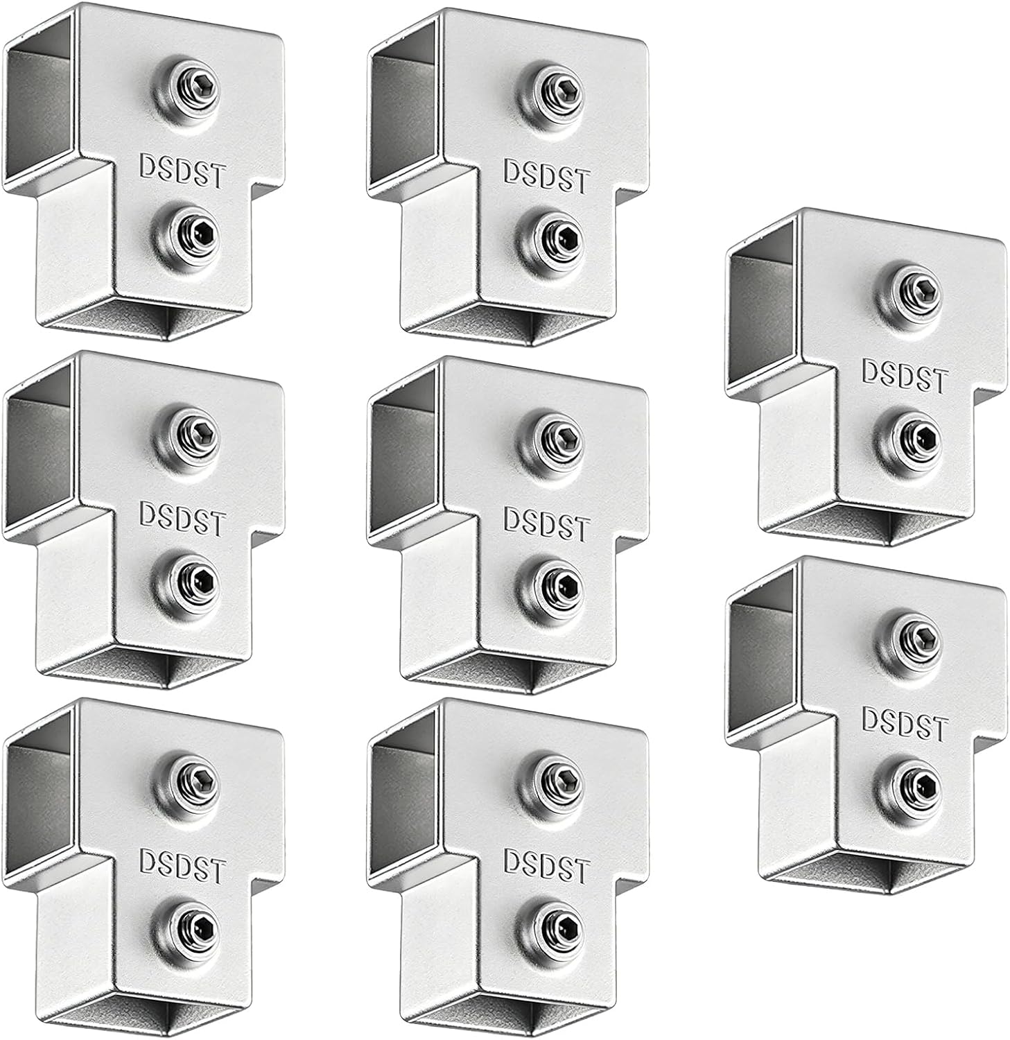 Aluminum T-Shaped Pipe Connectors - 8 Pack