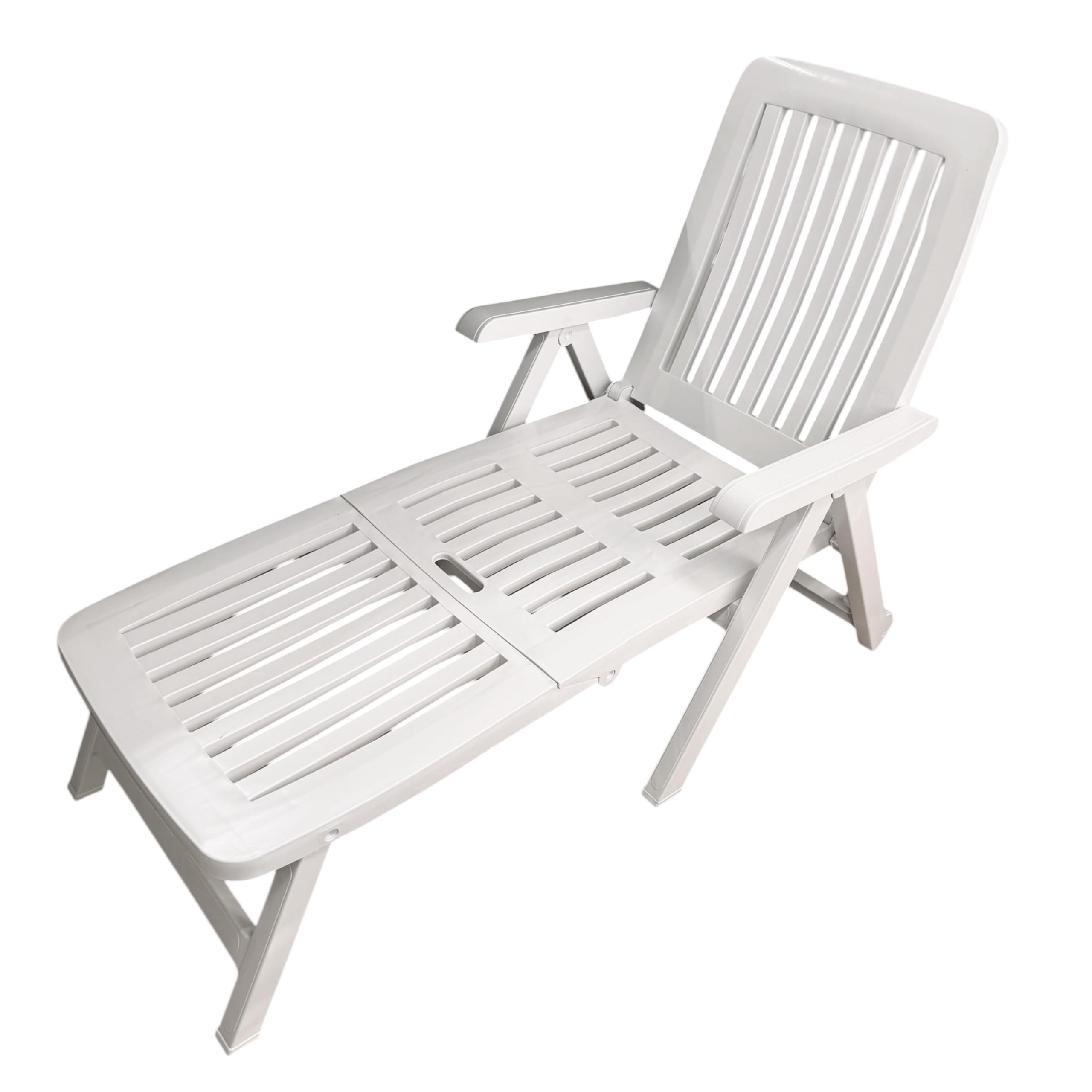 Silla Tumbona Plegable Hamaca 5 Posiciones de Exterior jardín, Patio, Playa, Camping reclinables de Resina reciclable
