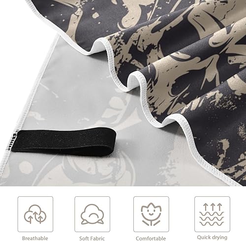 Miniatura 3 de xigua Toalla de playa de calavera, sin arena, súper absorbente, toalla de viaje de gran tamaño con bolsa de malla para playa, campamento, natación,