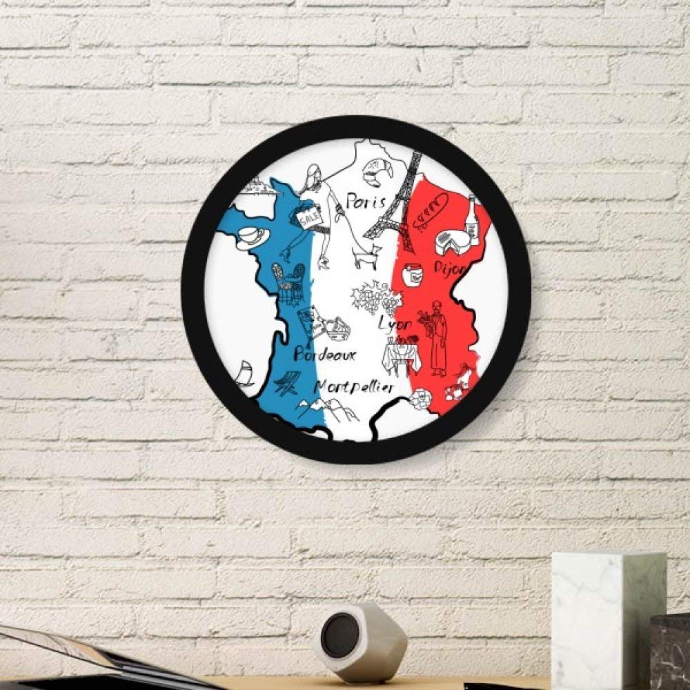 Cadre photo France avec illustration de paysage et architecture pour salon
