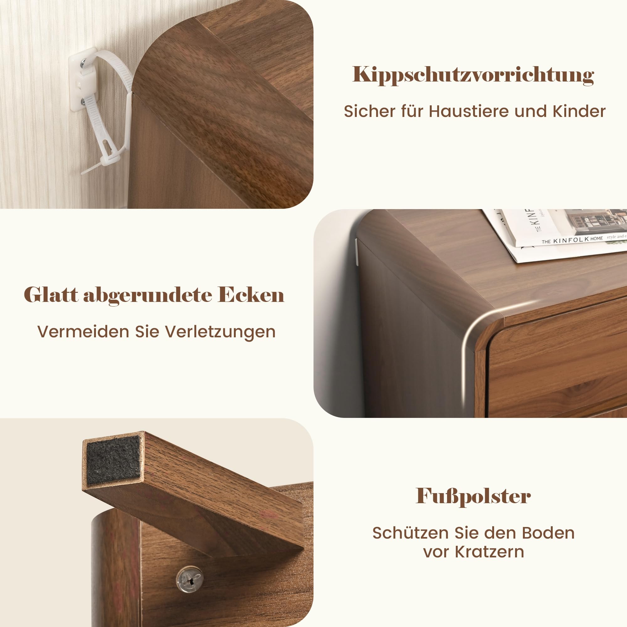 Pamapic Schuhschranks, Holz Schuhkommode mit 1 Schublade und 2 Türen, Schuhregal mit 4 Ebenen und Ablagen Regalen, Schmaler Schrank für Wohnzimmer, Flur, Schlafzimmer, 80 x 35 x 106,5 cm, Braun
