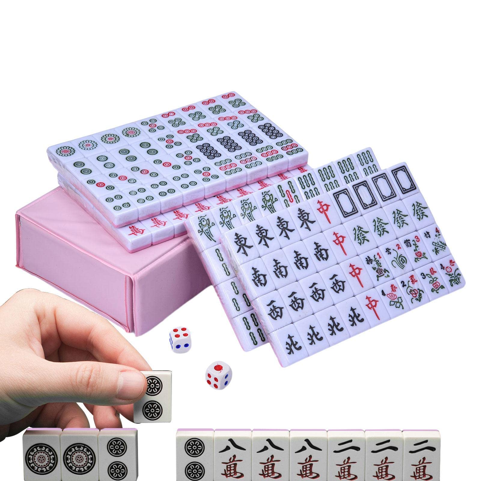 Chinesisches -Mahjong-Set, Traditionelles Chinesisches Mahjong-Set Mit 144 Mahjong-Steinen Und 2 Würfeln, Komplette Mahjong-Spielsets Mit Aufbewahrungsbox, Traditionelle Chinesische Brettspiele