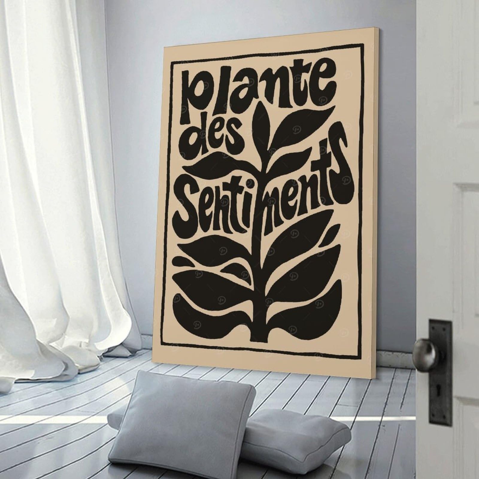 Junmoney Plante Des Sentiments Decorative Wall Artwork, 12x18inch(30x45cm), for Home Lounge, Bedroom Or Reading Nook, Eye Catching Artwork for Blank Walls