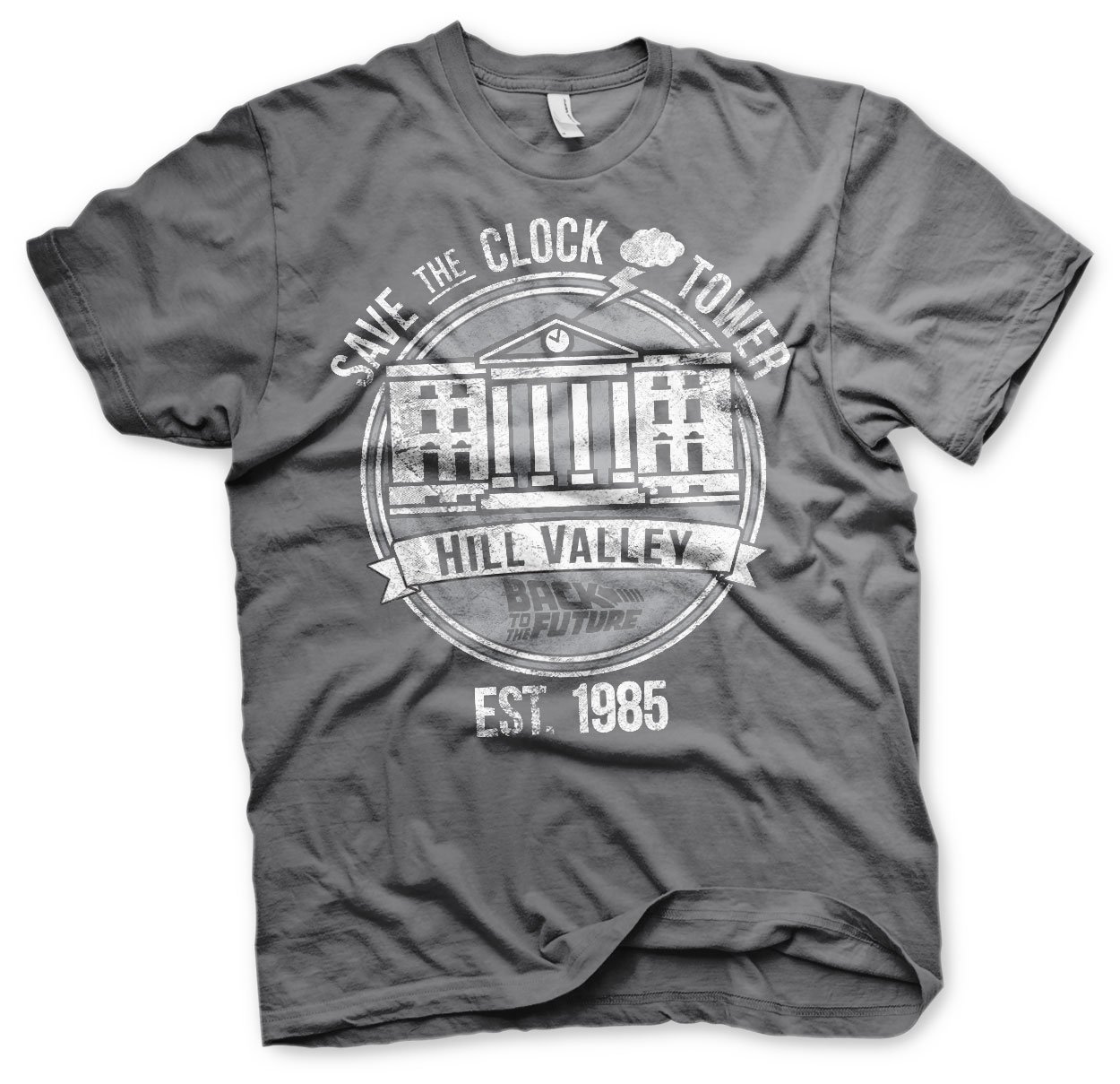 Maglietta da Uomo con Licenza Ufficiale Save The Clock Tower (Grigio Scuro)