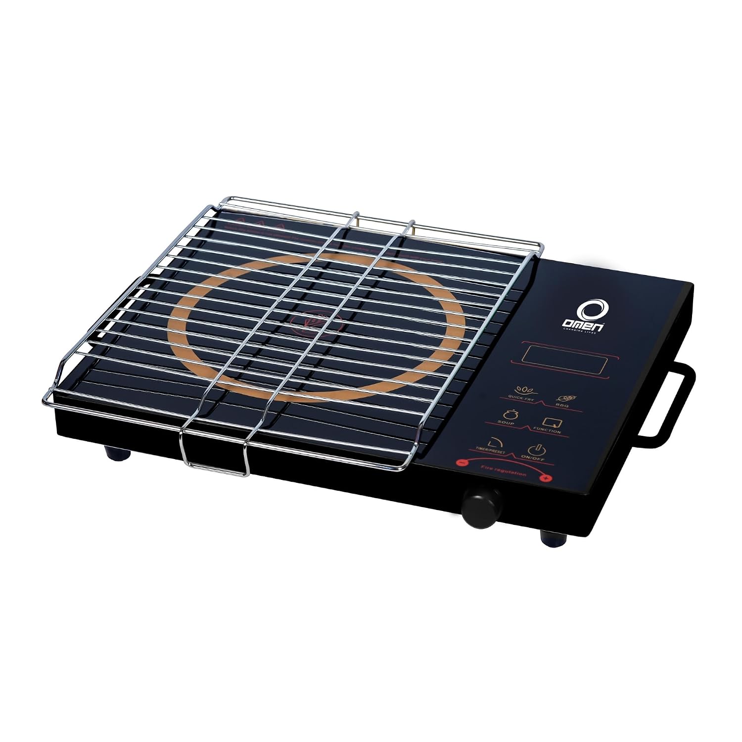 Unique 2000W Infrared Induction Cooktop With Stainless Steel Grill | Smart Touch Control | Infrared Crystal Glass Top | 3 Cooking Modes – BBQ, Quick Fry & Soup | 1 Year Warranty