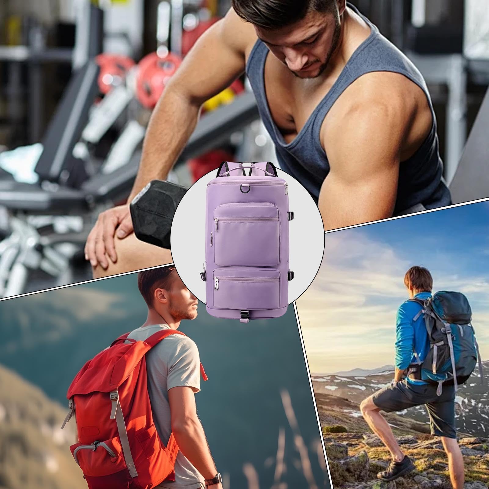 Wielofunkcyjna torba gimnastyczna, męska torba sportowa Duffel | damska torba na siłownię, wodoodporna torba na siłownię, torba na sprzęt fitness, uniwersalna podróżna duffel, przestronna to