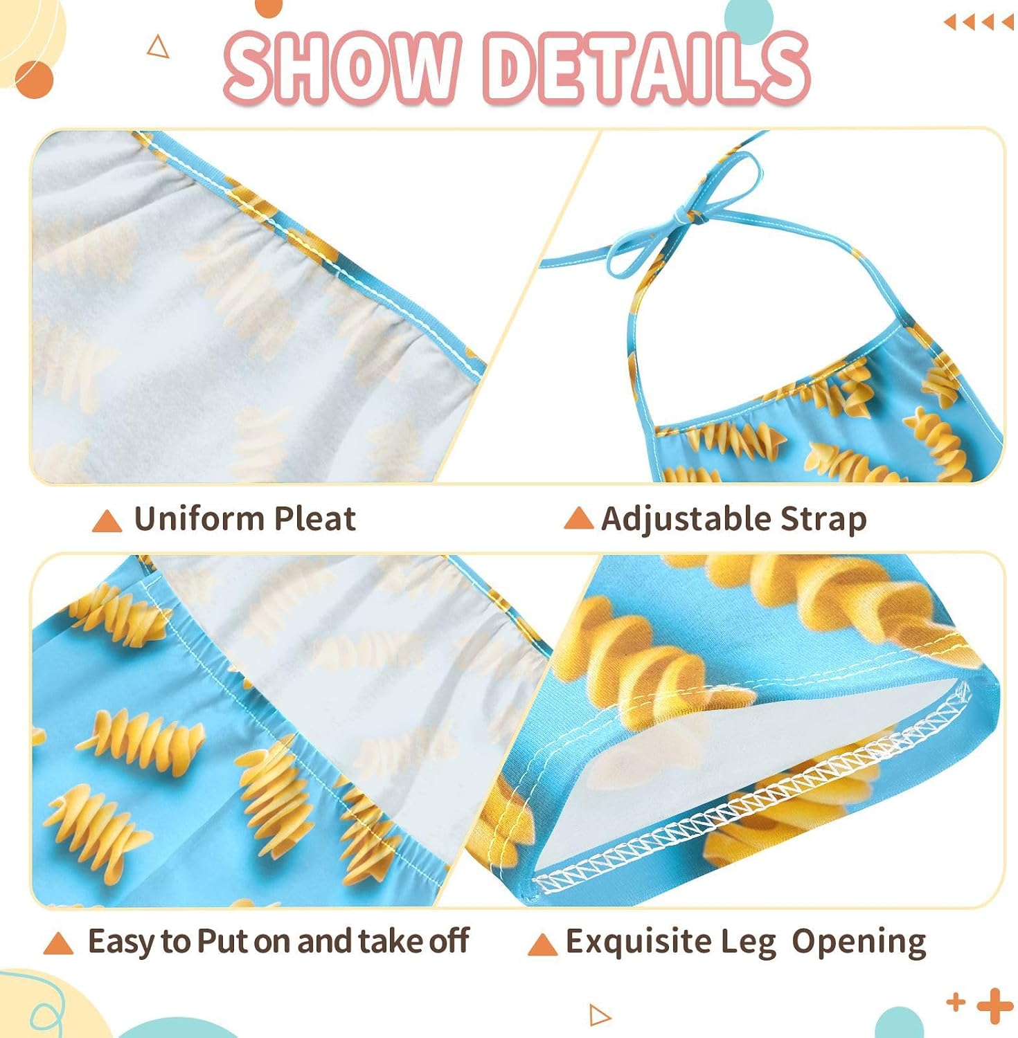 Uncooked Pasta Toddler Girl Clothes Sleeveless Romper Jumpsuit for Girls Summer One Piece Romper Pants Size 1-6T