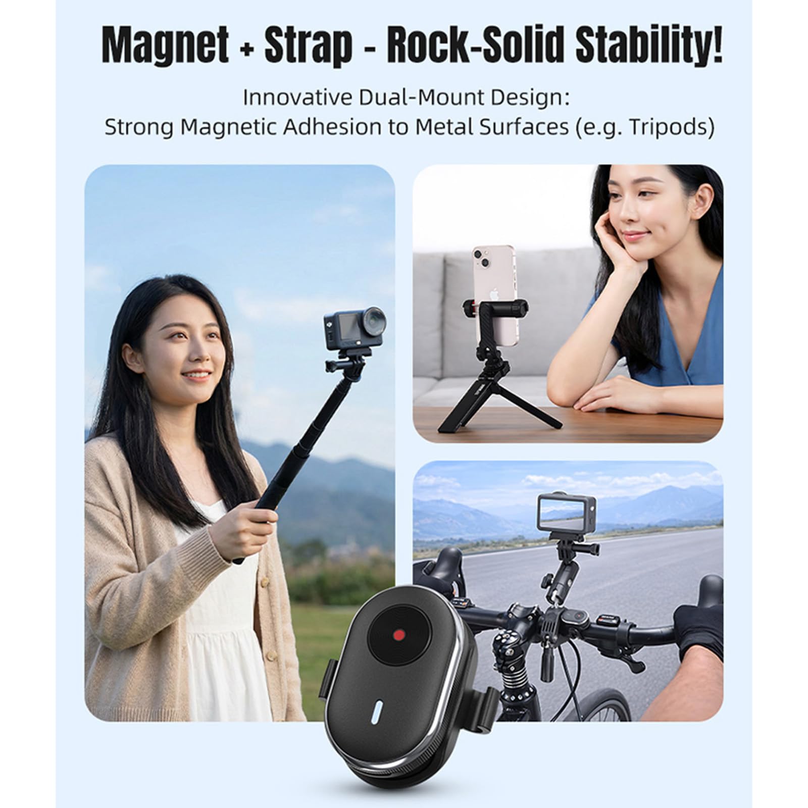Télécommande Bluetooth universelle pour DJI Osmo 360/Action 6 pour Insta360 X5/Ace Pro 2/Go Ultra pour caméra GoPro Hero 13/Max 2, étanche, mini télécommande intelligente sans fil