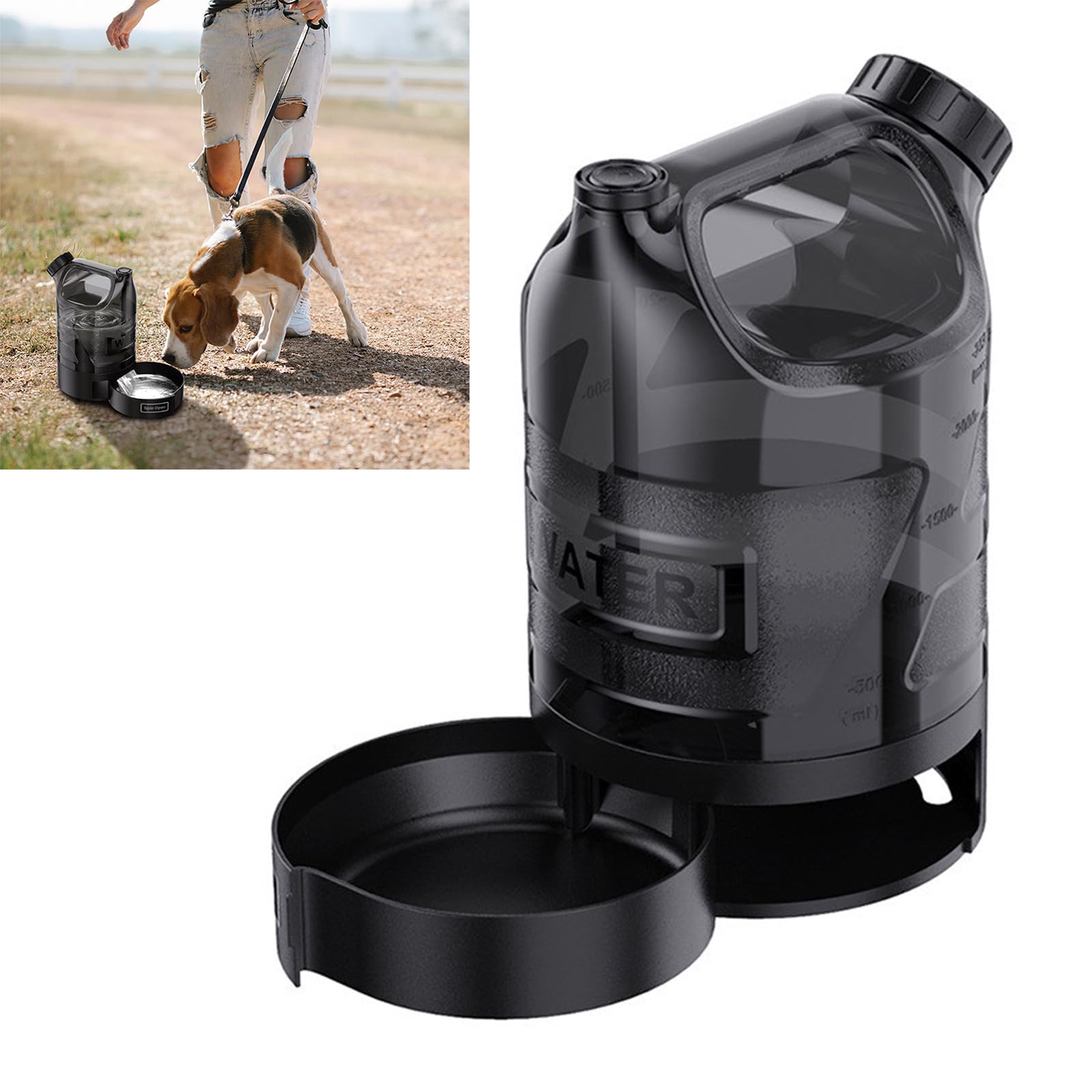 Pratica Bottiglia d ' Acqua per Cani dal Design Resistente alle perdite con Guarnizione in Silicone per Avventure a Piedi Escursioni Borraccia per Animali Domestici