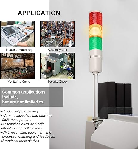 Miniatura 8 de LUBAN Luces de pila de torre, luces de señal de advertencia industriales, columna, indicador de señal RGB de seguridad de taller de fábrica, luces