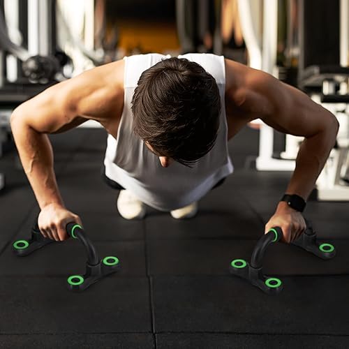 Miniatura 10 de MADOG Barras de flexión portátiles con agarre de espuma acolchado, asas antideslizantes para fitness en casa, soporta hasta 330 libras, color negro