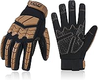 Vista 8 de HLDD HANDLANDY Heavy Duty Work Gloves, TPR Protector Impact Gloves, Men Anti Vibration Mechanic Work Glove TouchScreen