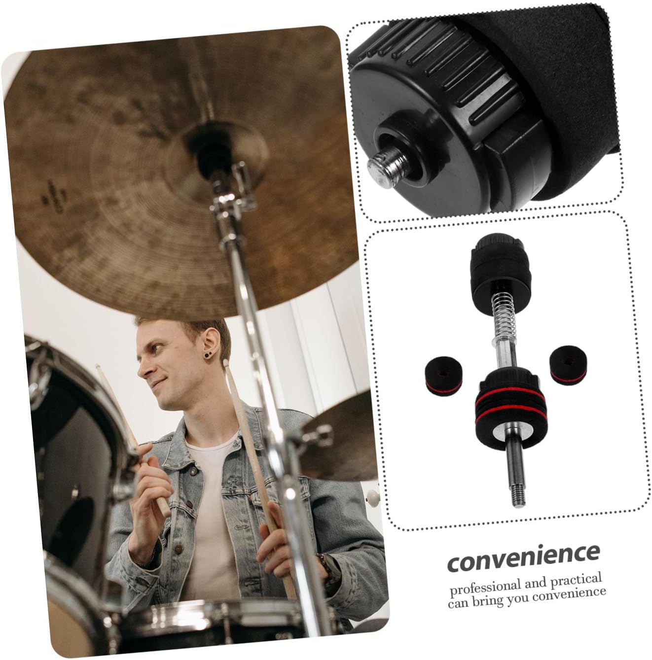 Abaodam 1set Quick Release Cymbal Nuts for Drum Kit Double-braced Stacker Accessories Cymbal Clutch Easy Installation for Drums Black Fastening