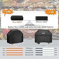 Vista 3 de Cubierta para parrilla, cubierta de parrilla de gas de 65 pulgadas resistente para barbacoa al aire libre, cubiertas de parrilla Charbroil