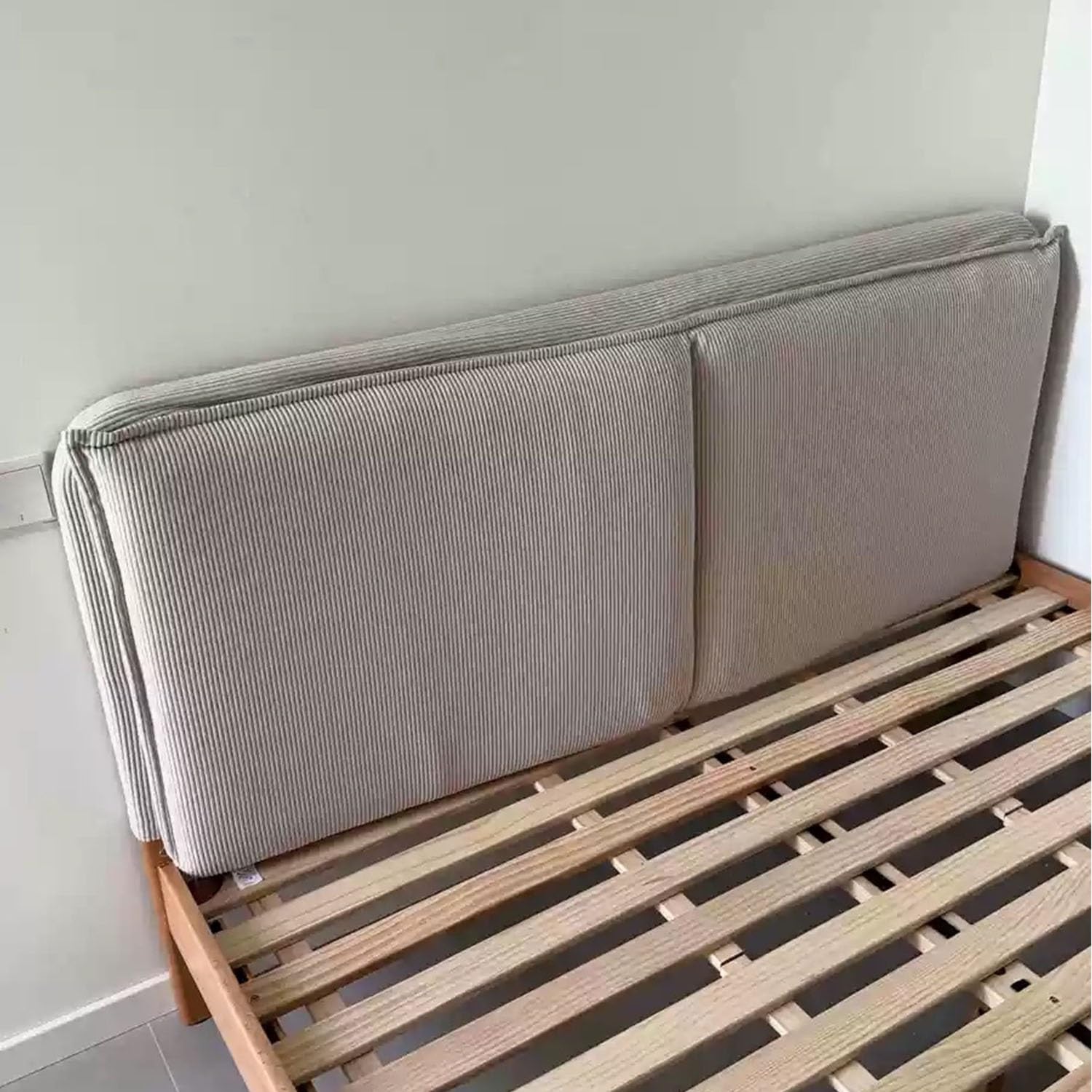 Cabecero Cama Deluxe - Cojín de cabecera Delgado Cabezal Tapizado Acolchado de Tela Antimanchas - Cabecero Premium Dormitorio(Beige,180 * 60 * 10cm(Straps))