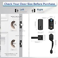 Vista 6 de Cerradura inteligente de puerta de huella digital para puerta delantera, cerrojo de entrada sin llave con juego de asas, teclado digital, control