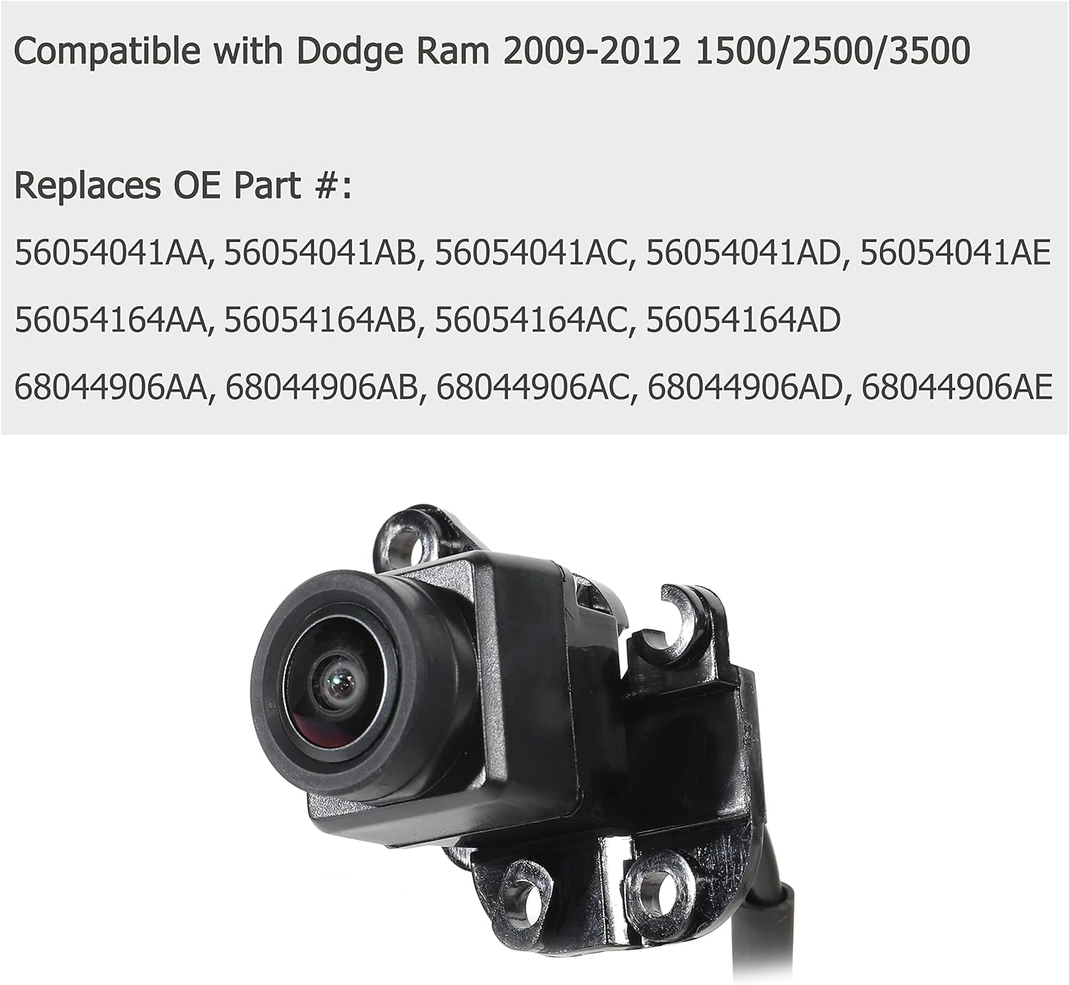 EWAY Backup Camera Replacement for Dodge Ram 1500/2500/3500 Pickup 2009 2010 2011 2012 Rear View Reverse Parking Camera OE Part # 56054041 AA/AB/AC/AD/AE, 56054164 AA/AB/AD, 68044906 AA/AB/AC/AD/AE