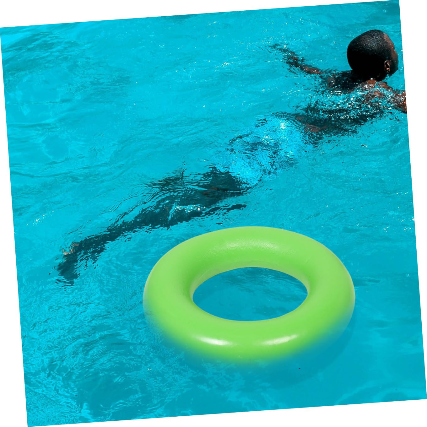 Bouée Gonflable pour Adulte 80cm en Caoutchouc PVC Noir
