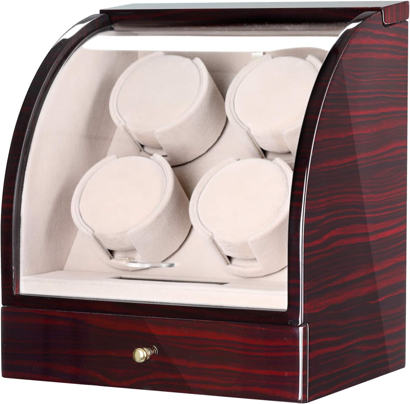 CHIYODA Watch Winder for 4 Watches + 3 Storage Position, Quad Automatic Watch Box with Quiet Mabuchi Motor and Touch LCD Digital Display