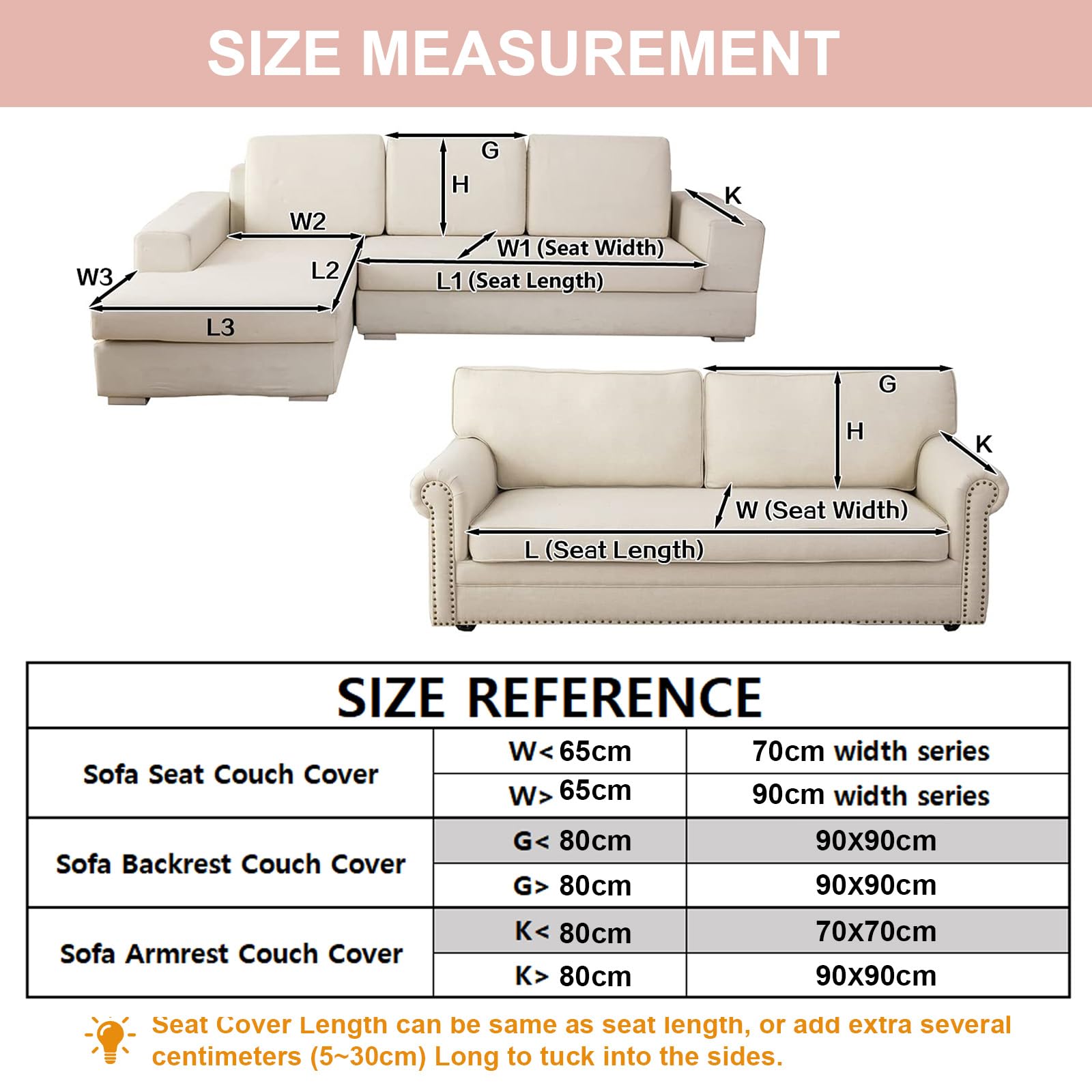 SHANNA Thick Rabbit Plush Sofa Cover 1 2 3 Seater, New Universal Non-Slip Corner Sofa Cover L Shape Super Soft Faux Fur Sofa Slipcovers for Living Room(Light Grey, 70 * 70cm Armrest or Backrest) — view 35