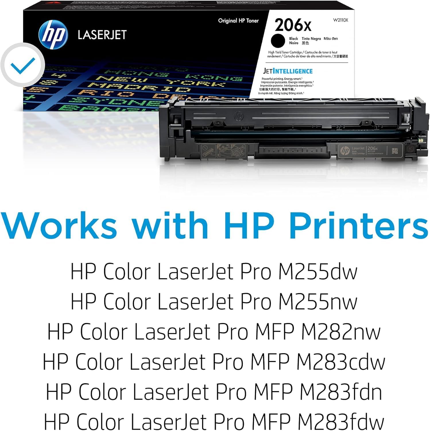 HP 206X High-Yield Black Toner Cartridge 2-Pack | Compatible Color LaserJet Pro M255 & MFP M282/M283 Series Printers | W2110XD1