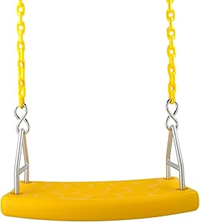 Swing Set Stuff Inc. Flat Seat with 5.5 Ft. Coated Chain (Yellow) and SSS Logo Sticker