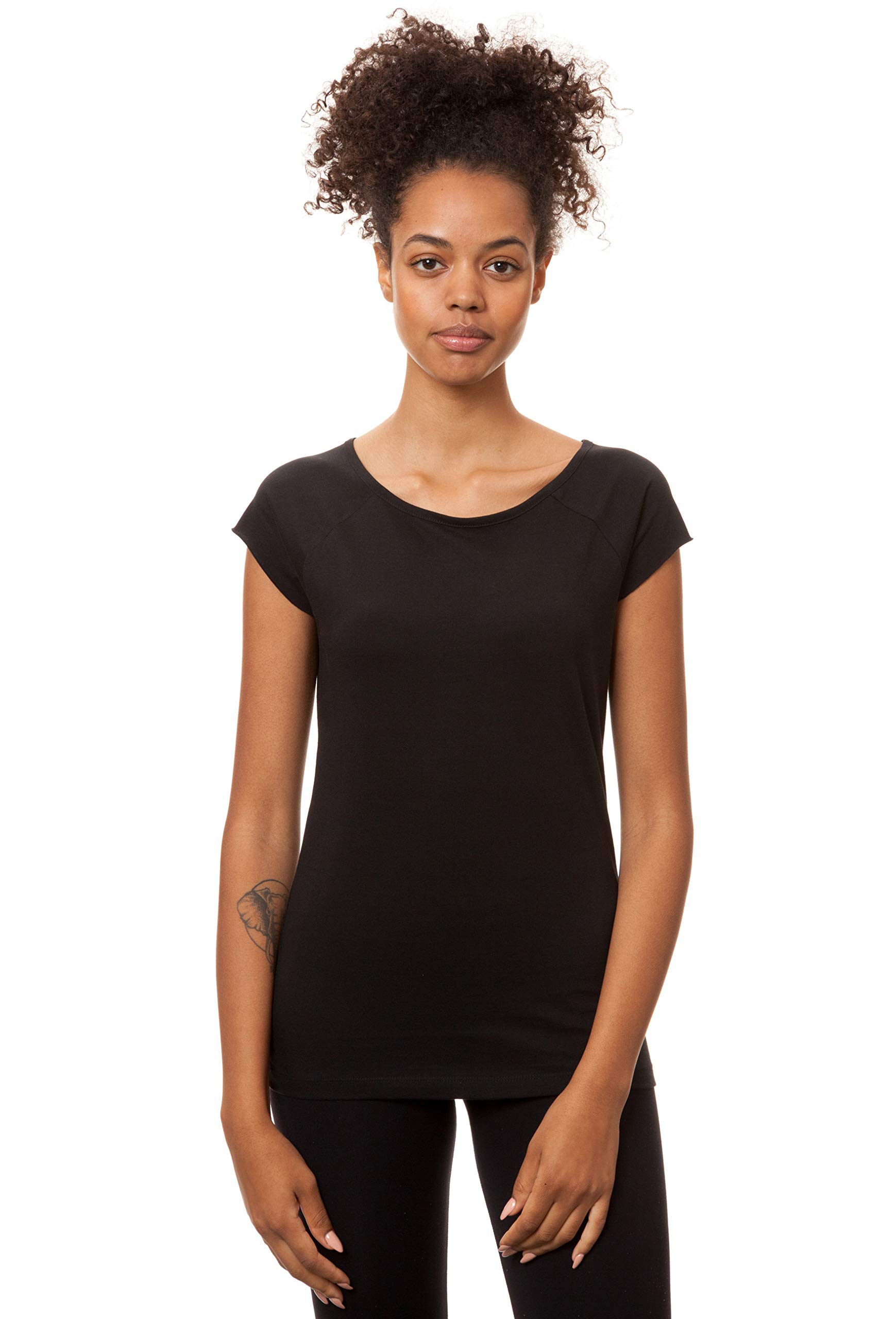 FellHerz Damen T-Shirt 3-er Pack Schwarz aus 100& Biobaumwolle, Nachhaltig, Bio, Fair und Vegan