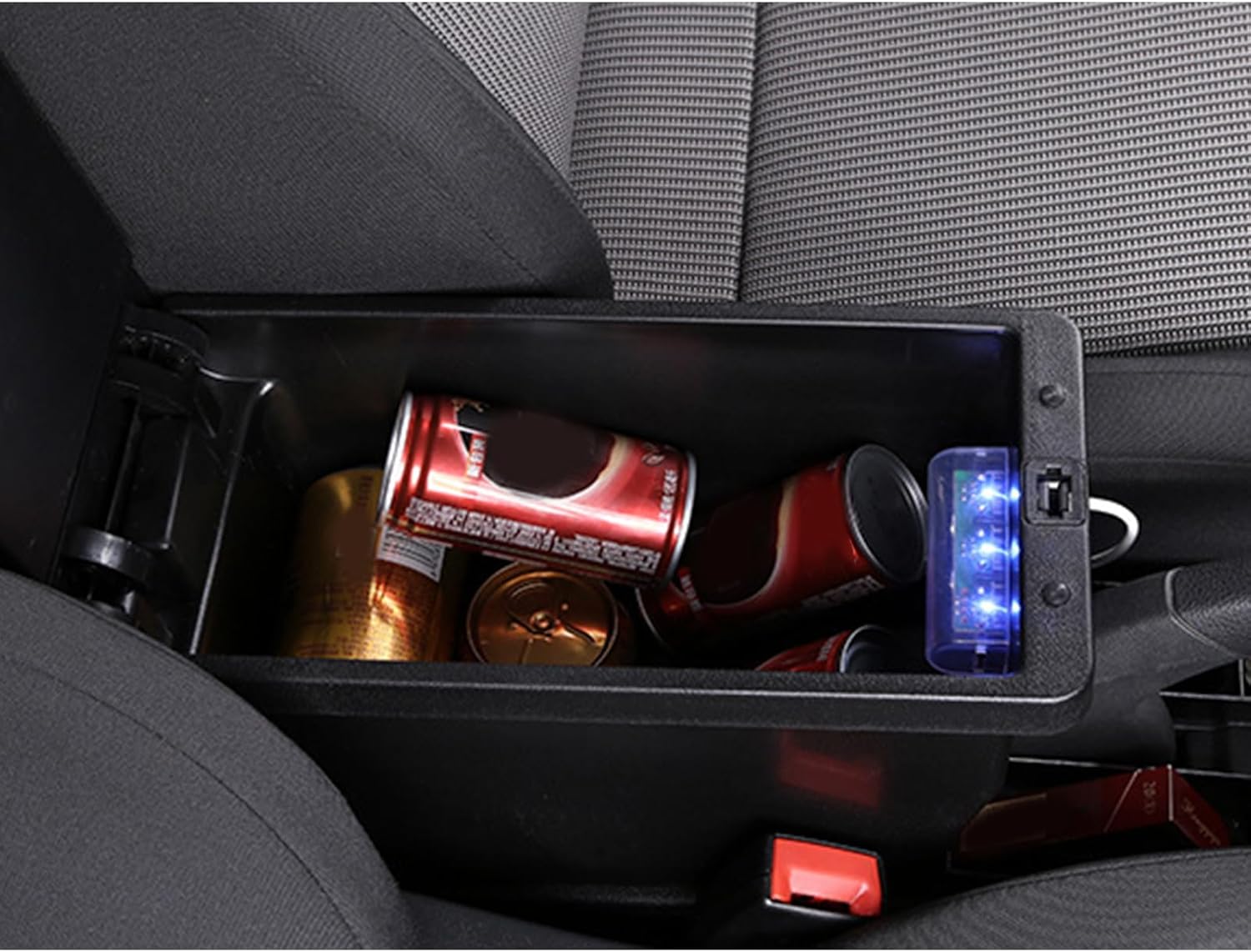 Auto Accessory Car Armrest Box Center Console Double Layer Box for Fiesta Arm Rest Storage Box Black Black Car Armrest