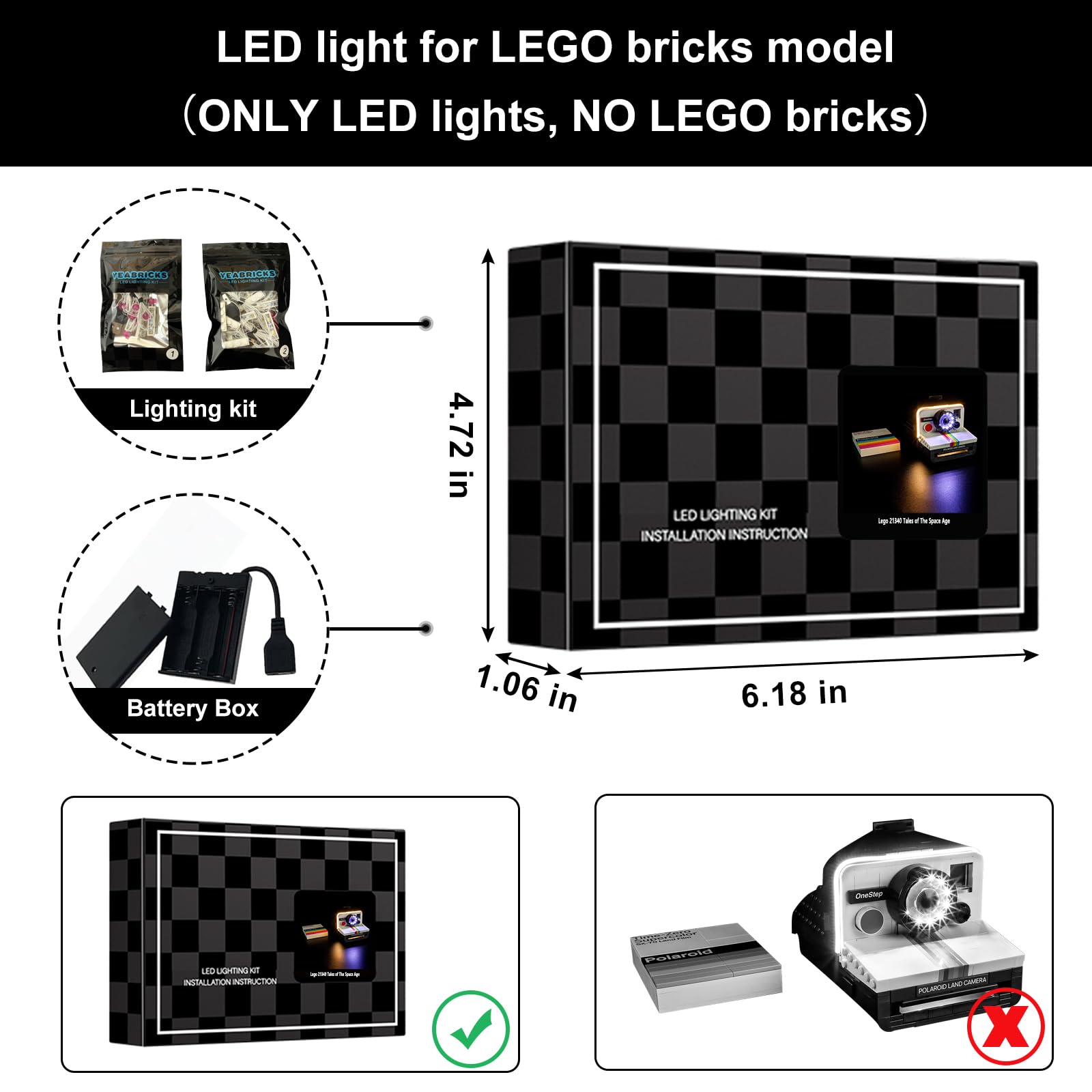 Amazon.co.jp: Vaodest LEDライト LEGO 21345 Ideas Polaroid OneStep