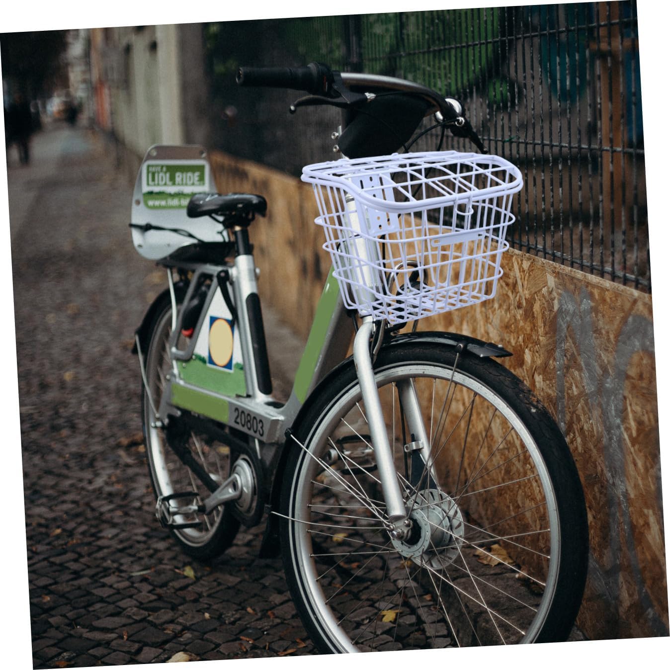 Zerodeko Electric Bike Front Storage Basket with Lid Thickened Iron Bike Basket for Cycling Parts Suitable for Electric