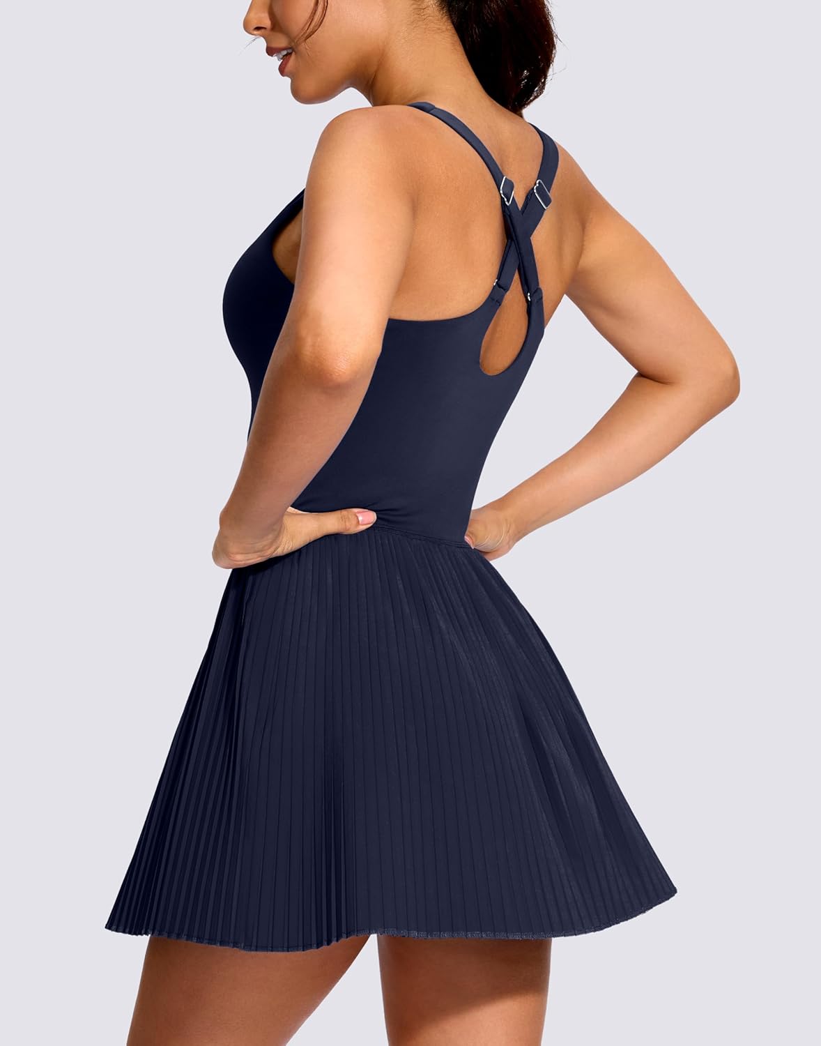 Soothfeel Womens Tennis Dress Athletic Dress with Built-in Bra & Shorts Pockets Pleated Workout Active Sport Golf Dresses - Image 2