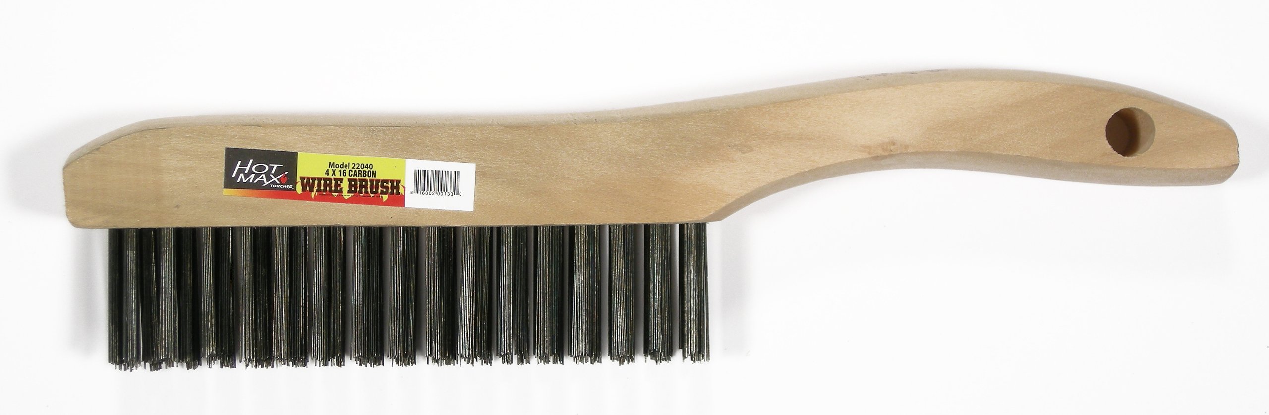 Hot Max 22040 4x16 Carbon Steel Shoe Handle Wire Brush, Wood Handle