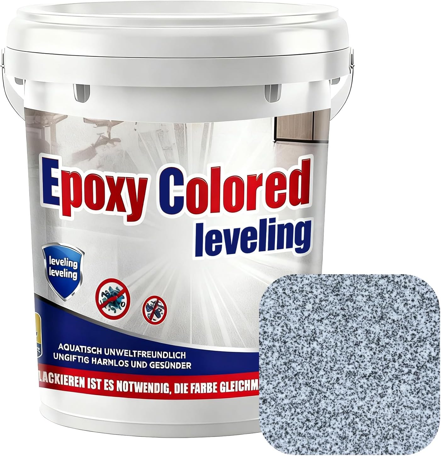 Epoxy Floor Paint, Epoxy Floor Paint 176 Oz, High-gloss Marble Effect Coating, Garage Floors Painting, Covers Approximately 30 to 34 Sq Ft (Sesame Gray, 176Oz/5kg)