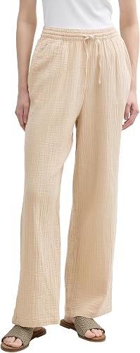 TOM TAILOR Denim Pantalones Rectos básicos de Muselina para Mujer, 14460 - Light