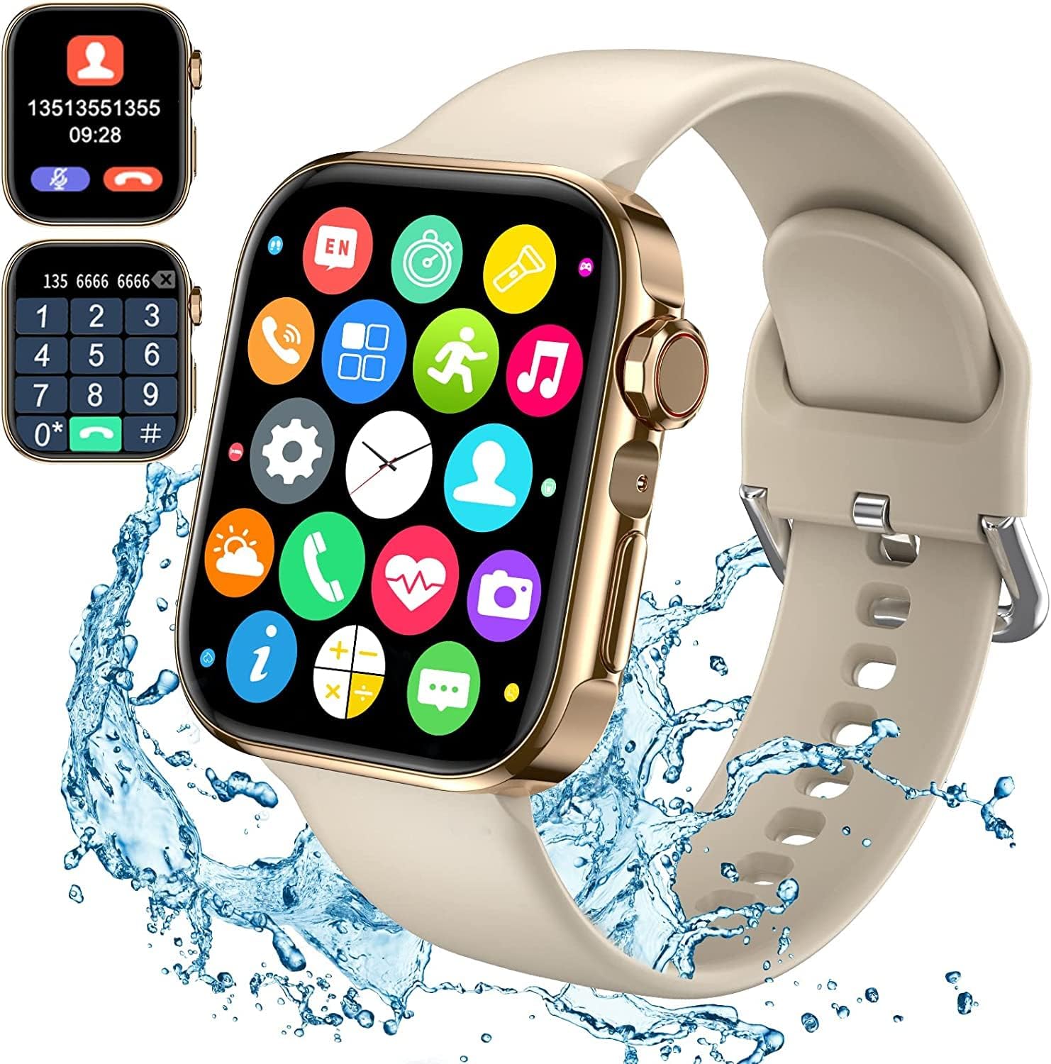 Fitness Tracker with Heart Rate Monitor, Smart Watch for Men Women, with 1.81" Large Screen, Support Call Dial/Receive, IP65 Waterproof Fitness Watch Sleep Monitor Activity Tracker for iOS Android