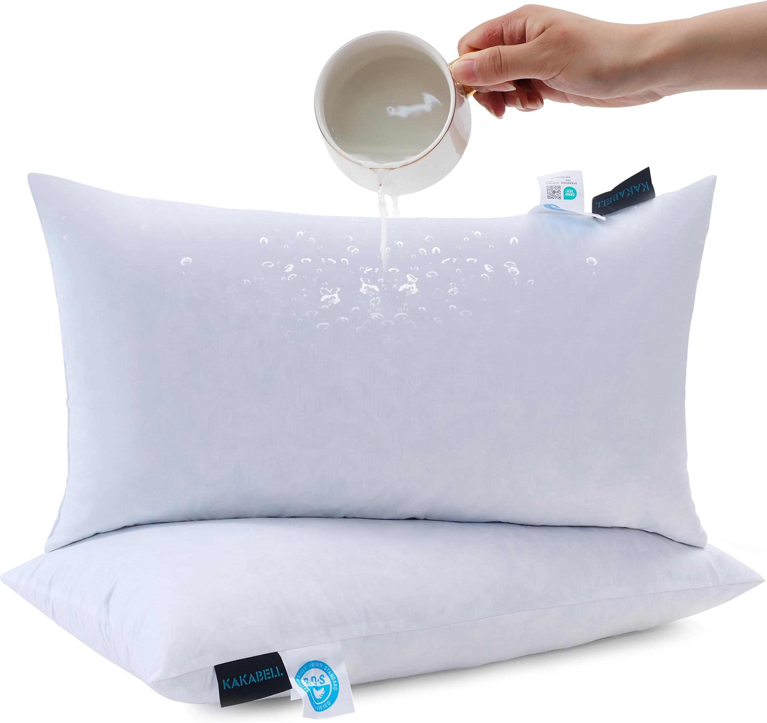 KAKABELL Throw Pillow Inserts Waterproof 16X16 Set of 4