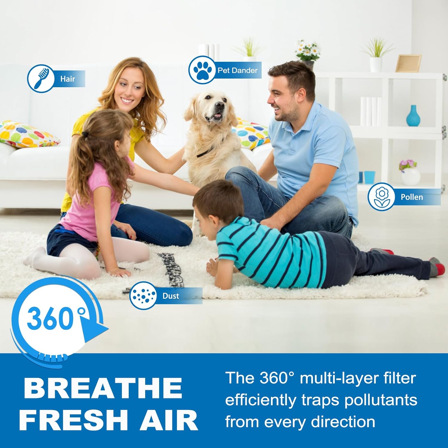 50 Replacement Filter, Compatible with MA Air Purifier 50 Series, 3-Stage Filtration System with Pre-filter, High-Efficiency Core Layer and Activated Carbon, 2-Pack - Image 6