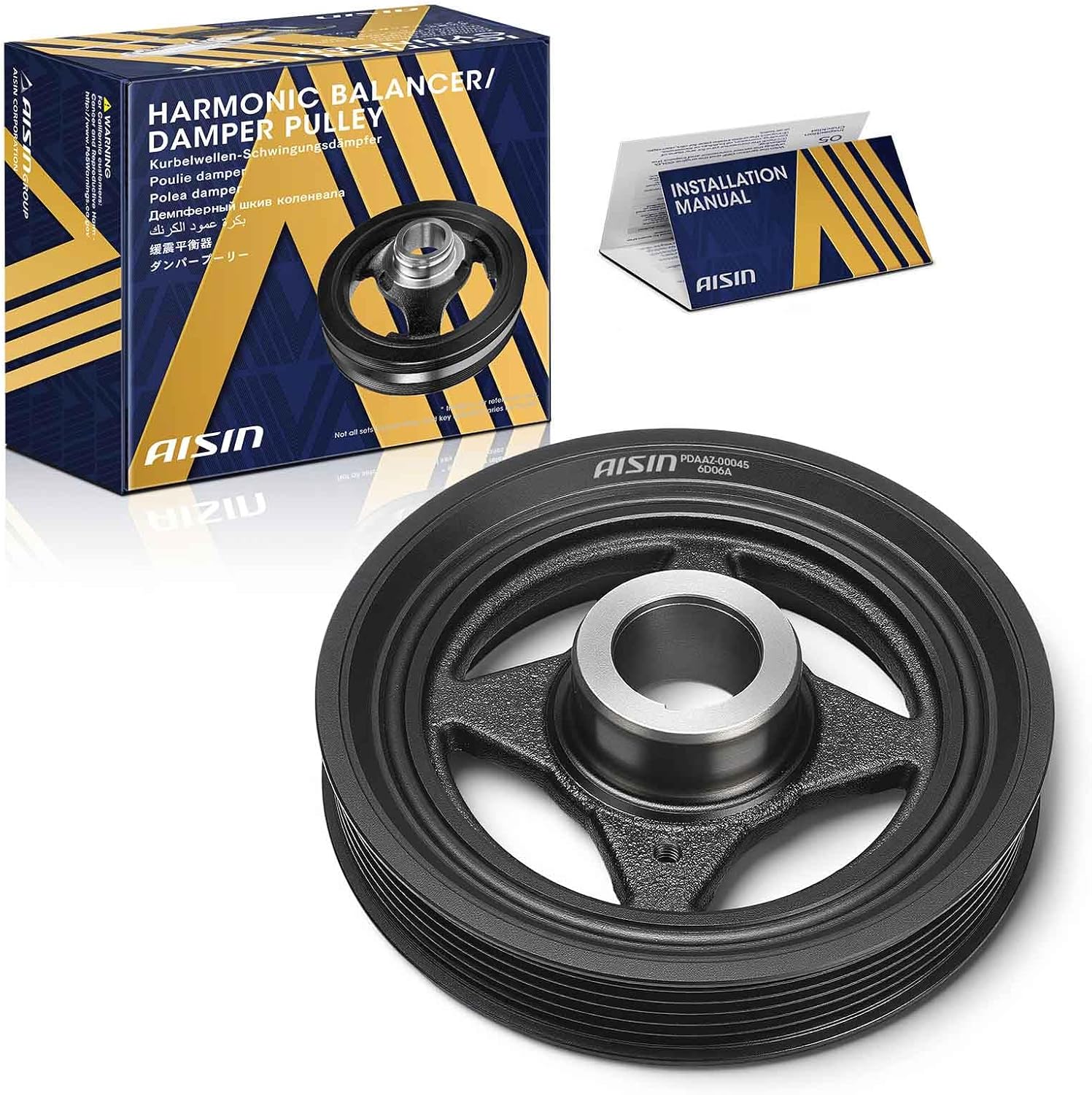 AISIN AFTERMARKET PDAAZ-00045 Harmonic Balancer - Compatible with Nissan Sentra 2007-2019, Versa 2007-2013, Juke 2011-2017, Kicks 2017-2019, NV200 2013-2021, Cube 2009-2014 - L4 1.6L 1.8L 2.0L