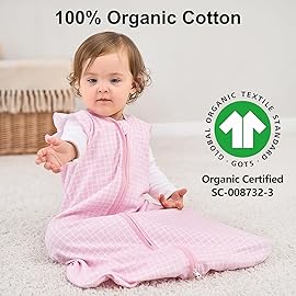 Yoofoss Baby Sleep Sack 0-6 Months Wearable Blanket for Babies 100% Organic Cotton 2-Way Zipper TOG 0.5 Toddler Sleeping Sack 3 Pack, Comfy Lightweight Sleep Sacks
