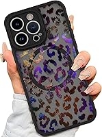 Vista 10 de AIGOMARA - Funda para iPhone 11 [Compatible con MagSafe] Diseño de patrón de leopardo negro para mujeres, niñas y hombres, suave, parachoques
