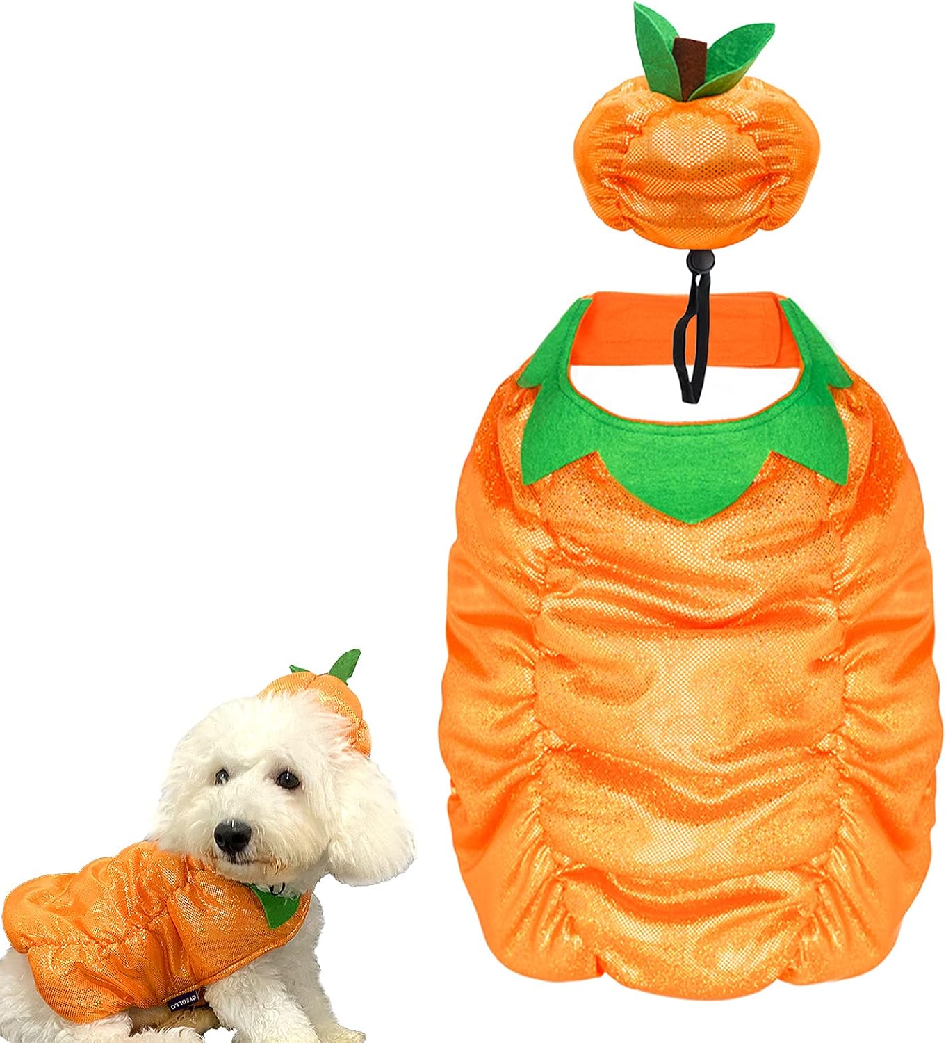 cyeollo Halloween Dog Costume Pumpkin Cute Doggie Outfit Halloween Pet Clothes Costumes for Large Dogs Size XL