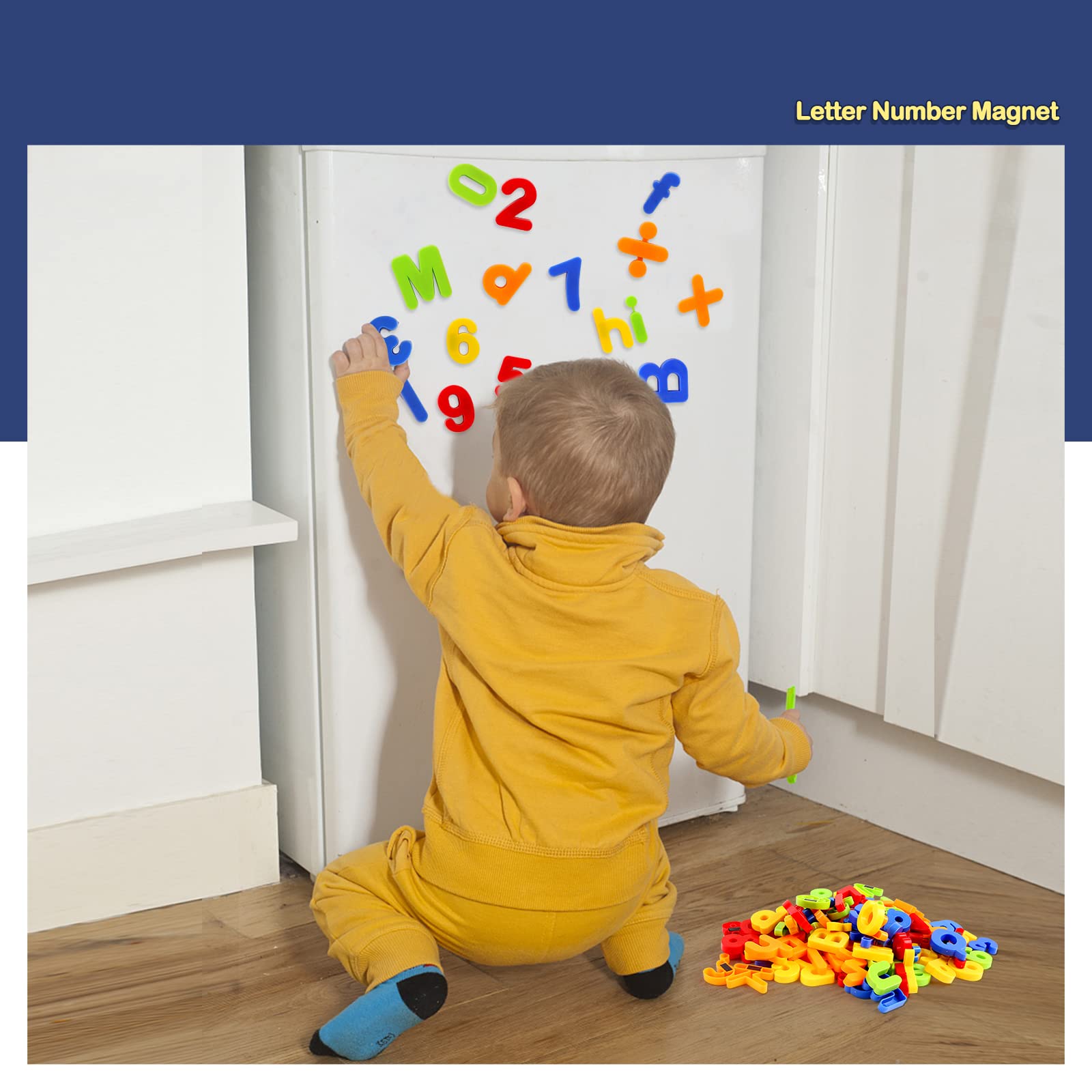 kramow Magnetische Buchstaben und Zahlen set-106pcs, ABC Alphabet Magnete für Kinder,Lernspielzeug für Kinder,Geschenk