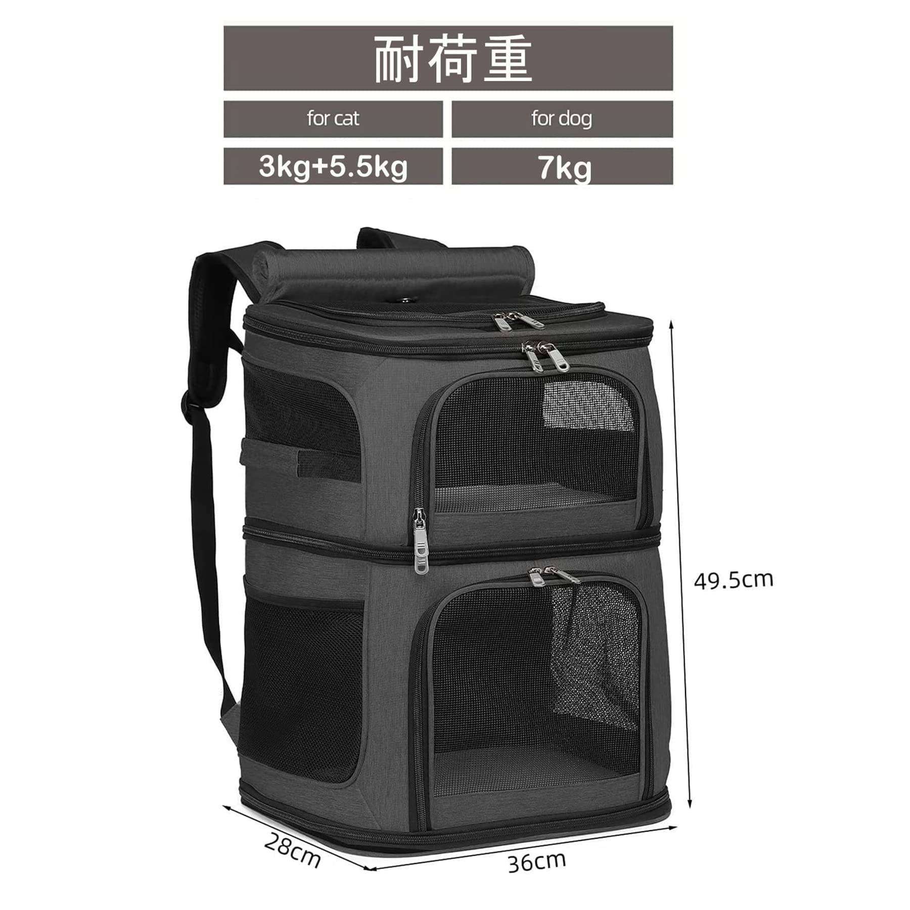 Amazon.co.jp: GuoDamei ペットキャリー リュック ペット リュック2段