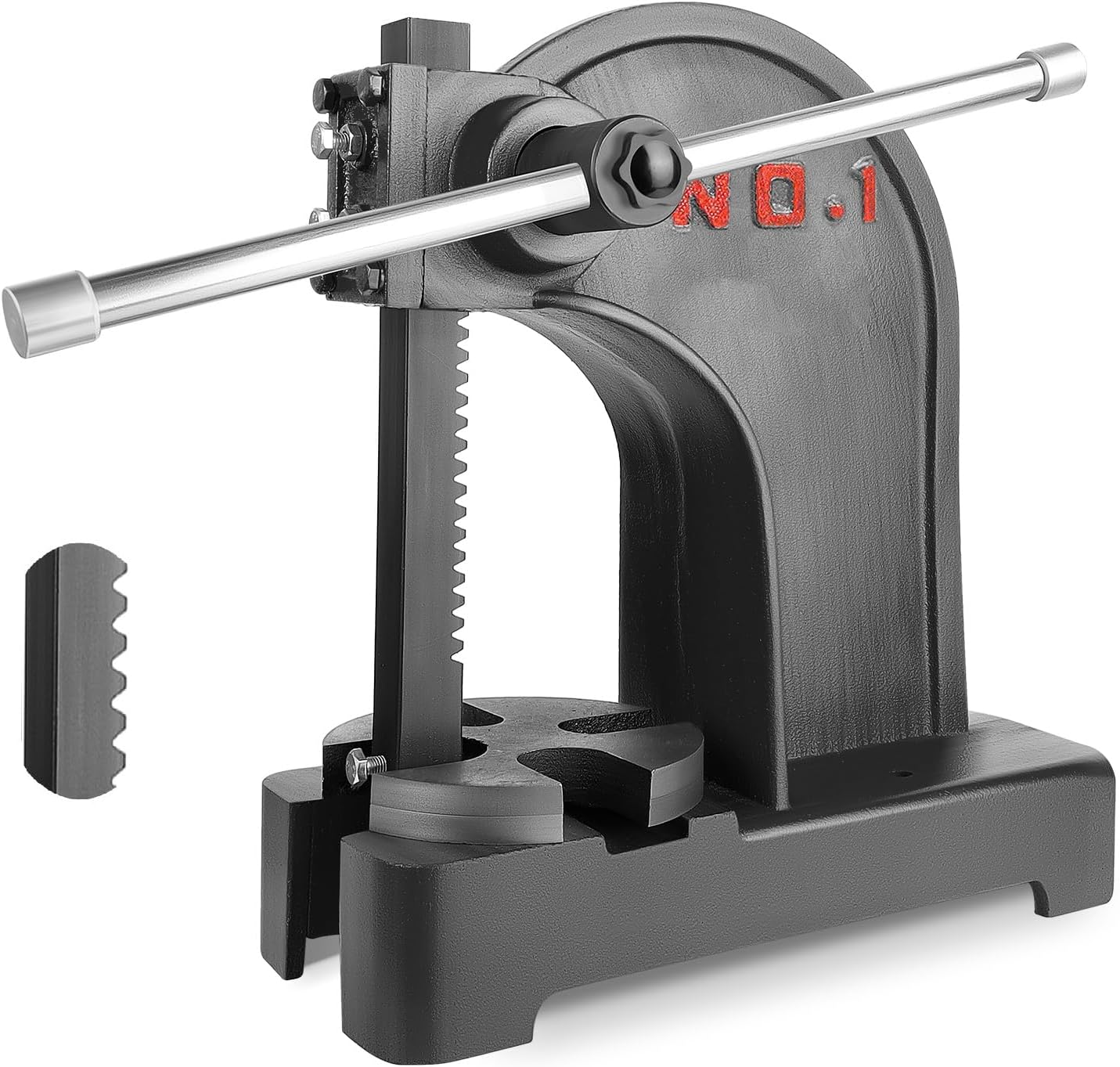 Arbor Press 1 Ton with Hand Wheel, Cast Iron Heavy duty Manual Arbor Press 1 Ton, 5.9" Maximum Height, Desktop Metal Punch Press Machine for Stamping Bending Forming Stretching - Black