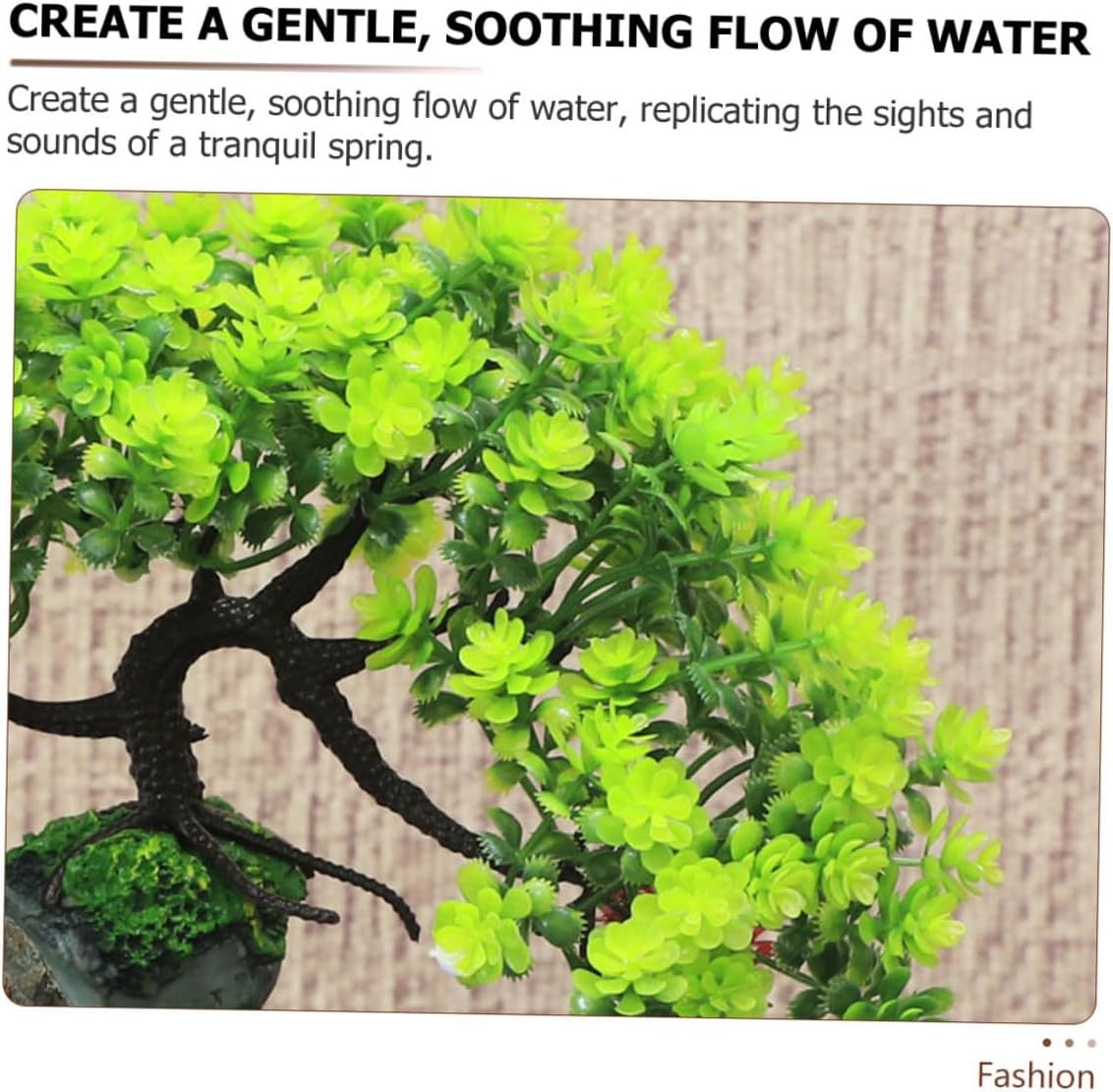 Generic Mini Indoor Tabletop Water Fountain with Soothing Flow Creative Zen Desk Decor for Home Office Relaxation Unique Waterfall Ornament with US Plug for Living and Study